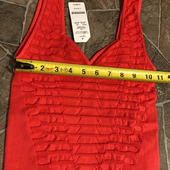 NWT Bebe Sweetheart Neck Textured Dress in Smoulder Red Sz XS/S - Picture 8 of 10